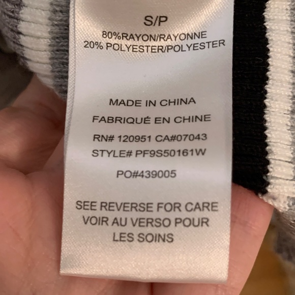 NWOT Long Sleeve Striped Bodycon Dress in Black, White & Grey- Size S - Picture 8 of 12